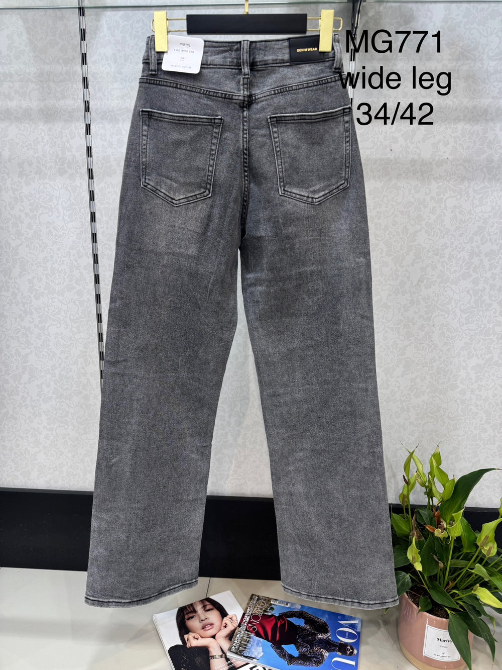 JEANS WIDE LEG Gris  MG771