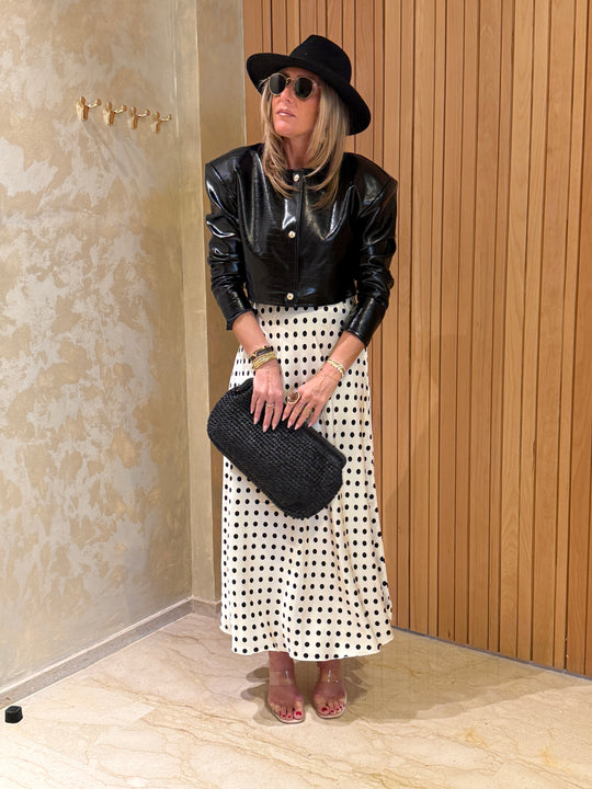 Veste similicuir courte noire 12916