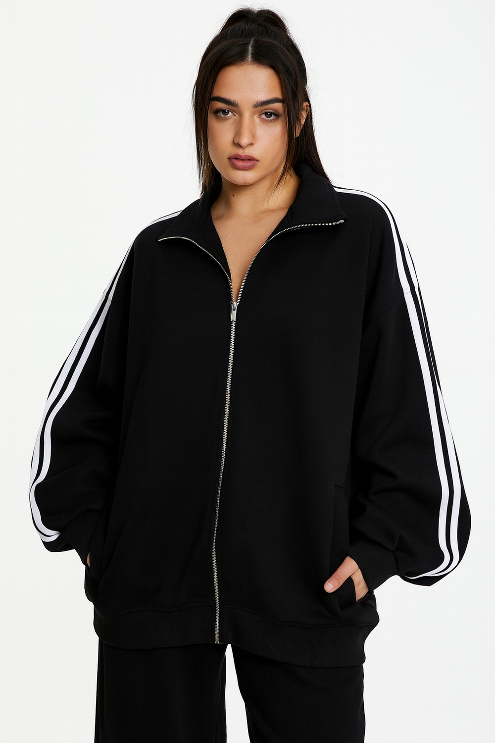 Veste Sweat bandes V6389