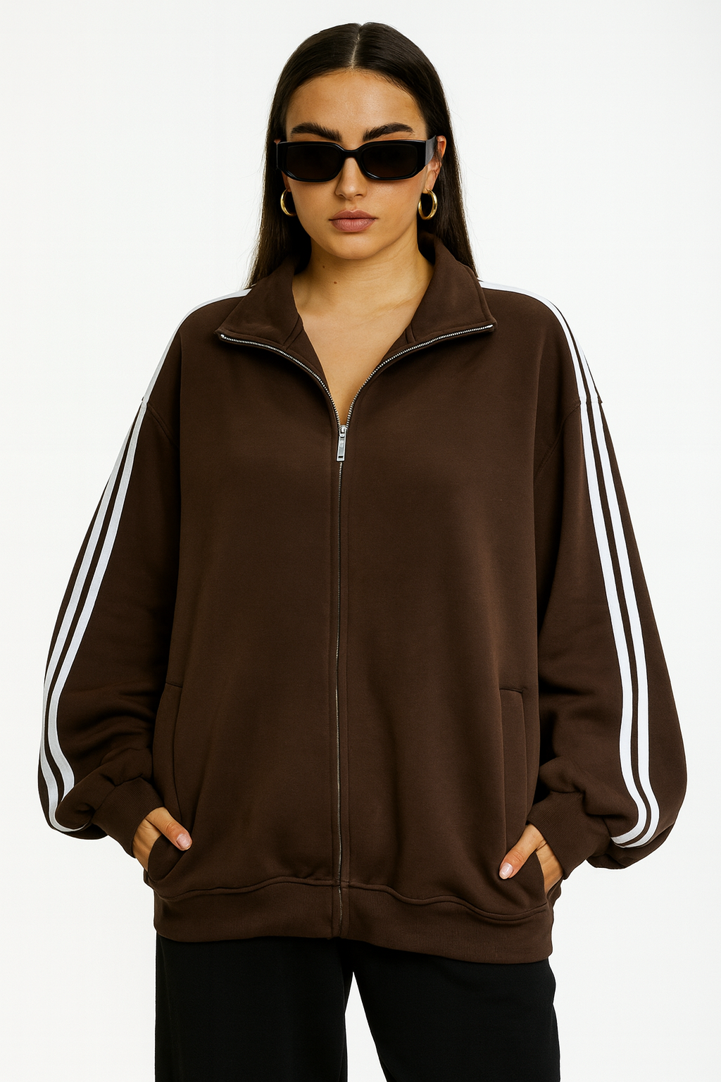 Veste Sweat bandes V6389