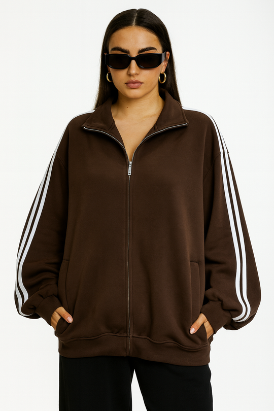 Veste Sweat bandes V6389