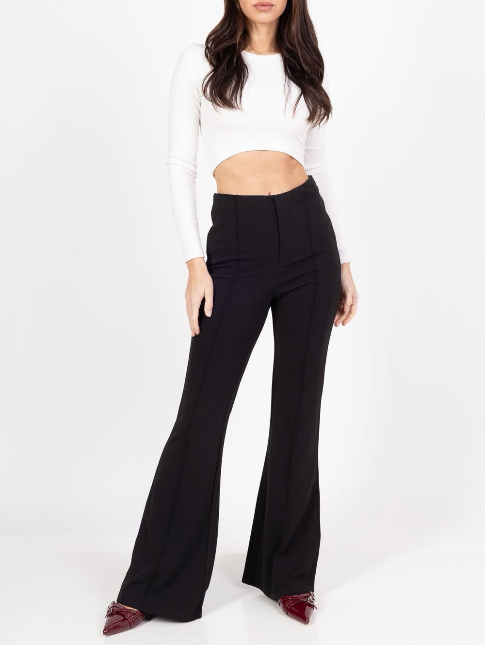 Pantalon fluide taille haute NOIR 7069