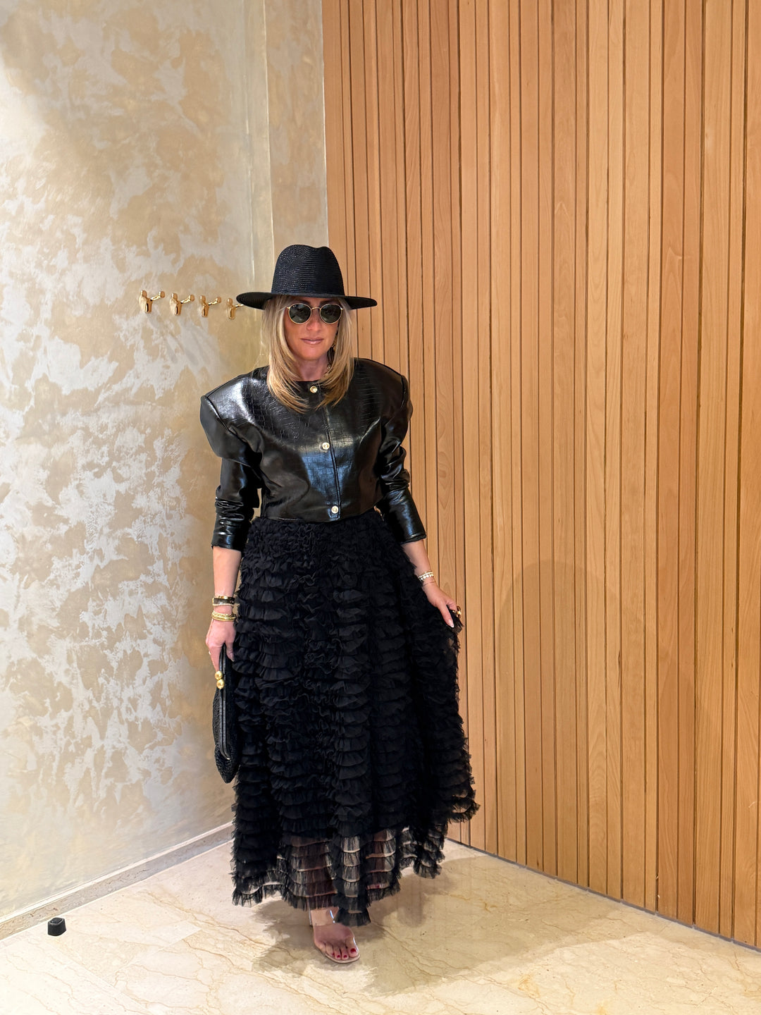 Jupe tutu volant Noir  6228