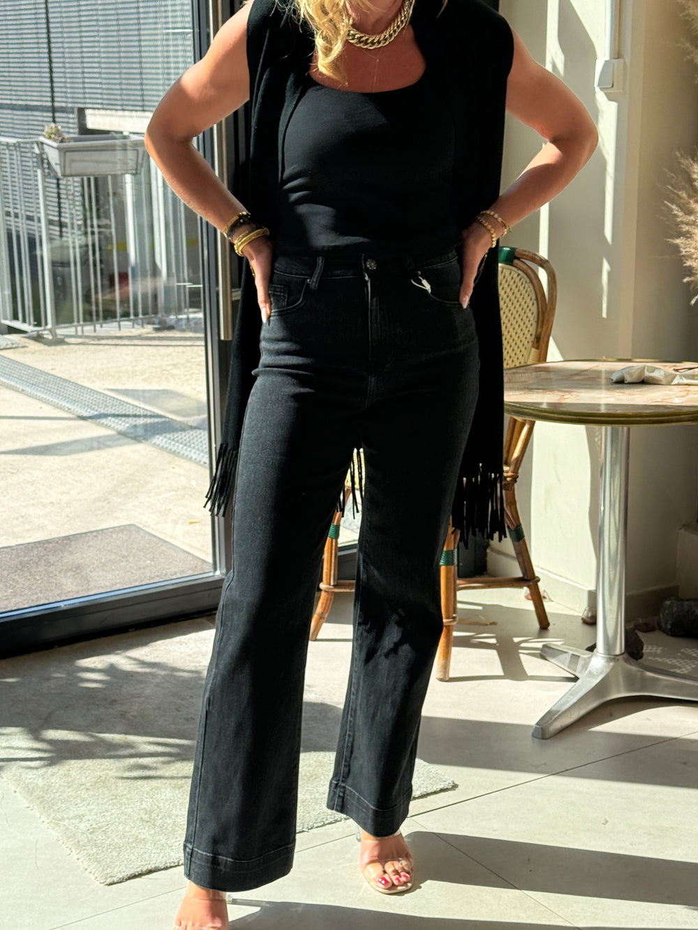 JEANS droite Noir/gris MG750