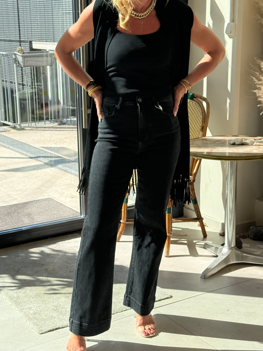 JEANS droite Noir/gris MG750