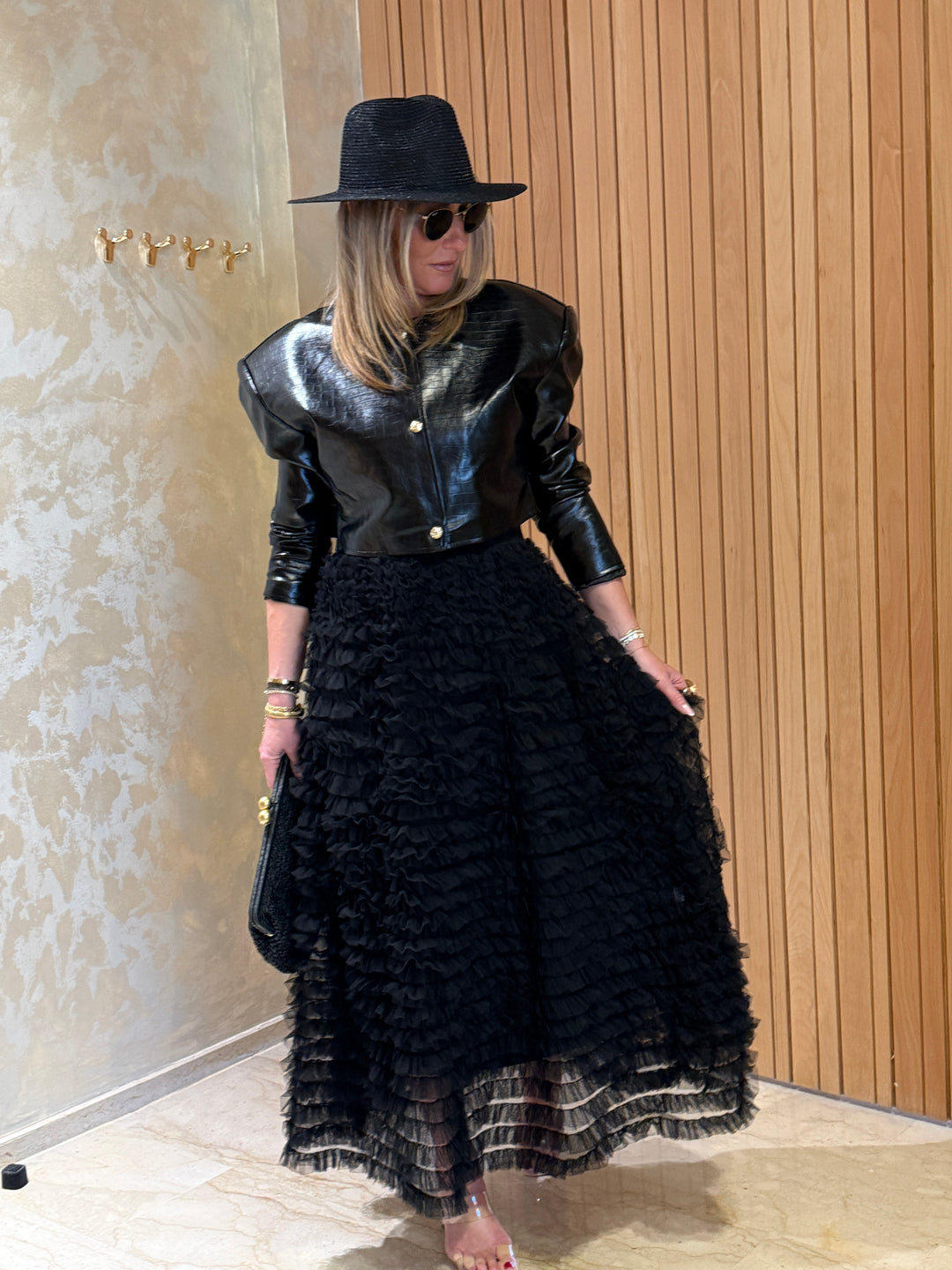 Jupe tutu volant Noir  6228