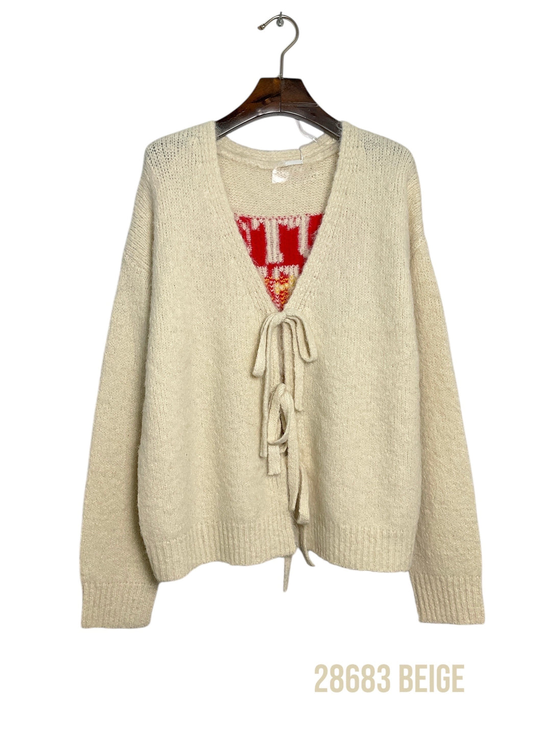 Pull/gilet attaché soleil beige 28683
