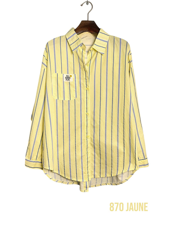 Chemise rayure Jaune 870