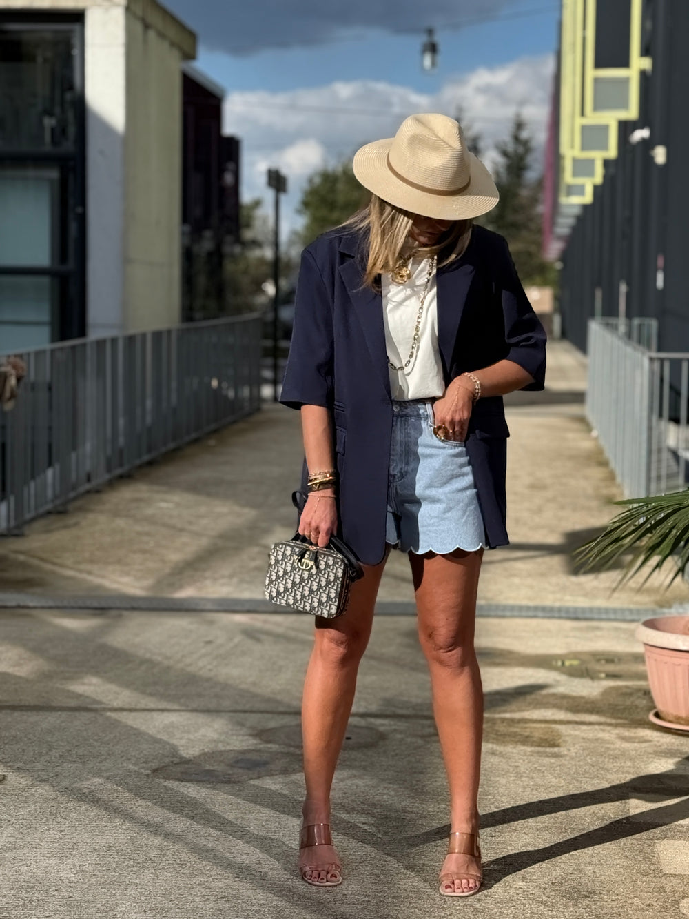 Blazer manches courtes Bleu marine Jucie