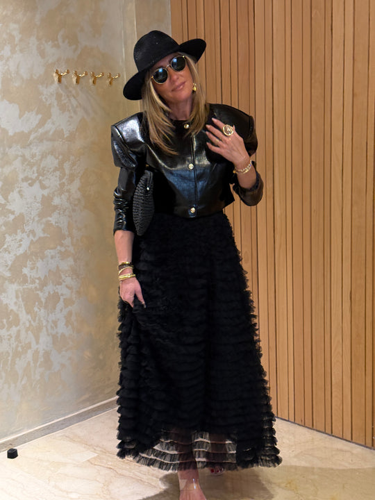 Veste similicuir courte noire 12916