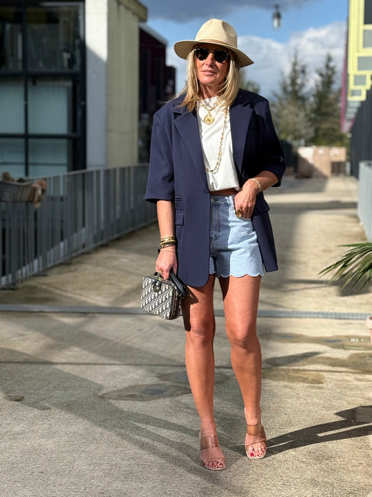 Blazer manches courtes Bleu marine Jucie