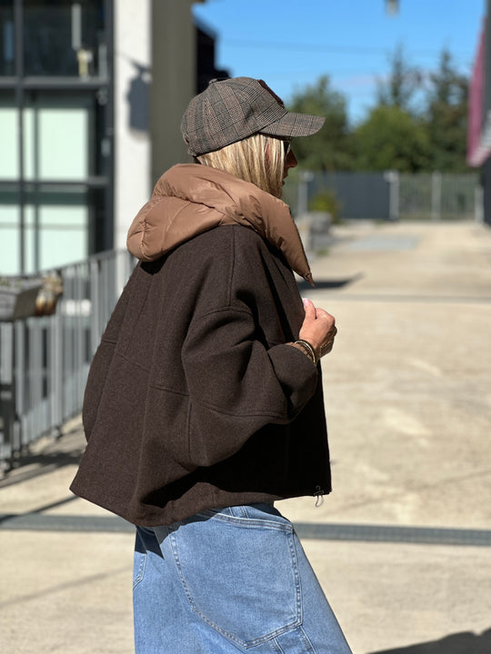 Bomber lainer capuche Choco OX9085