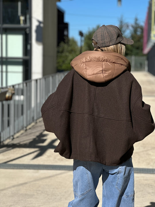 Bomber lainer capuche Choco OX9085