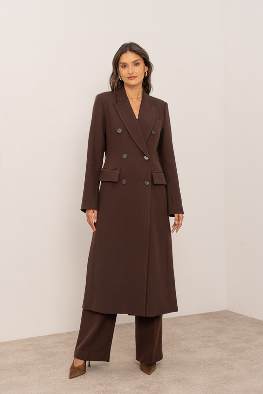 Manteau Blazer long Choco 2442
