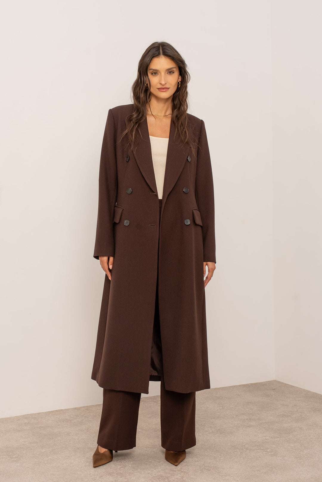 Manteau Blazer long Choco 2442