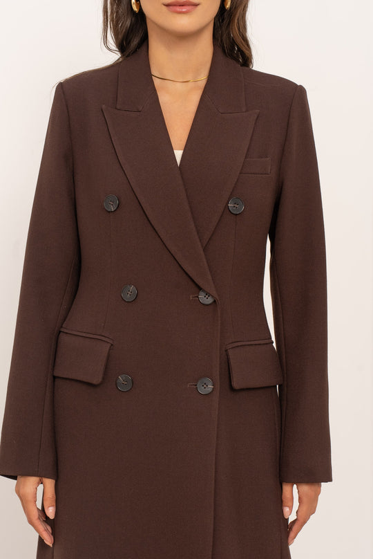 Manteau Blazer long Choco 2442