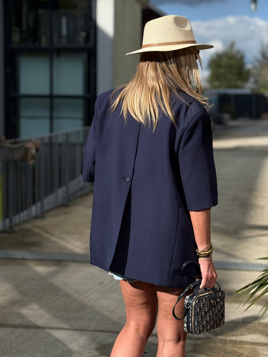 Blazer manches courtes Bleu marine Jucie