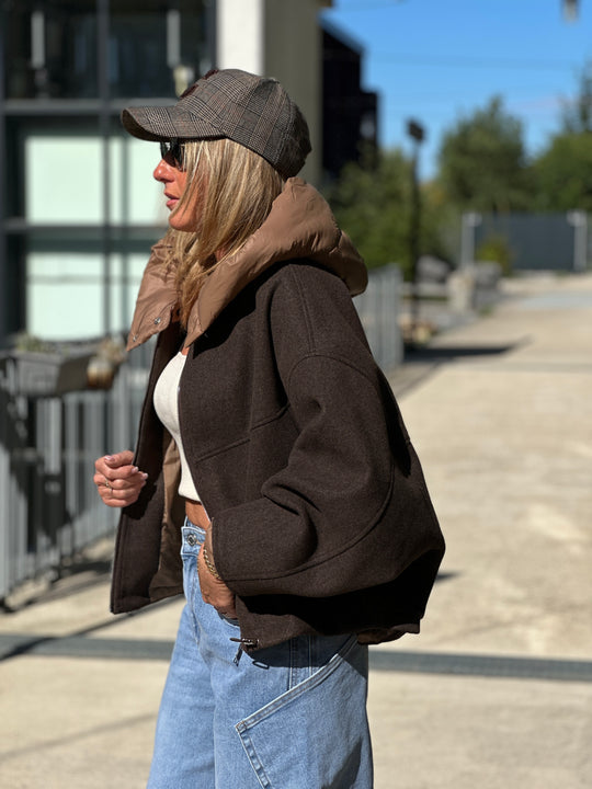 Bomber lainer capuche Choco OX9085