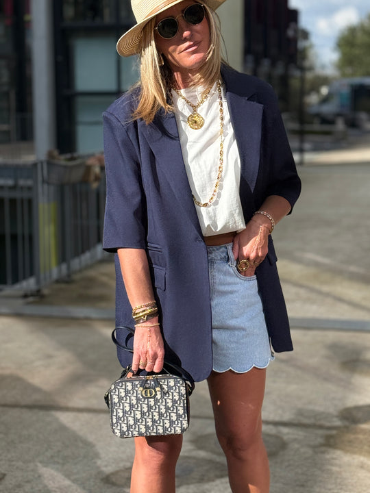 Blazer manches courtes Bleu marine Jucie