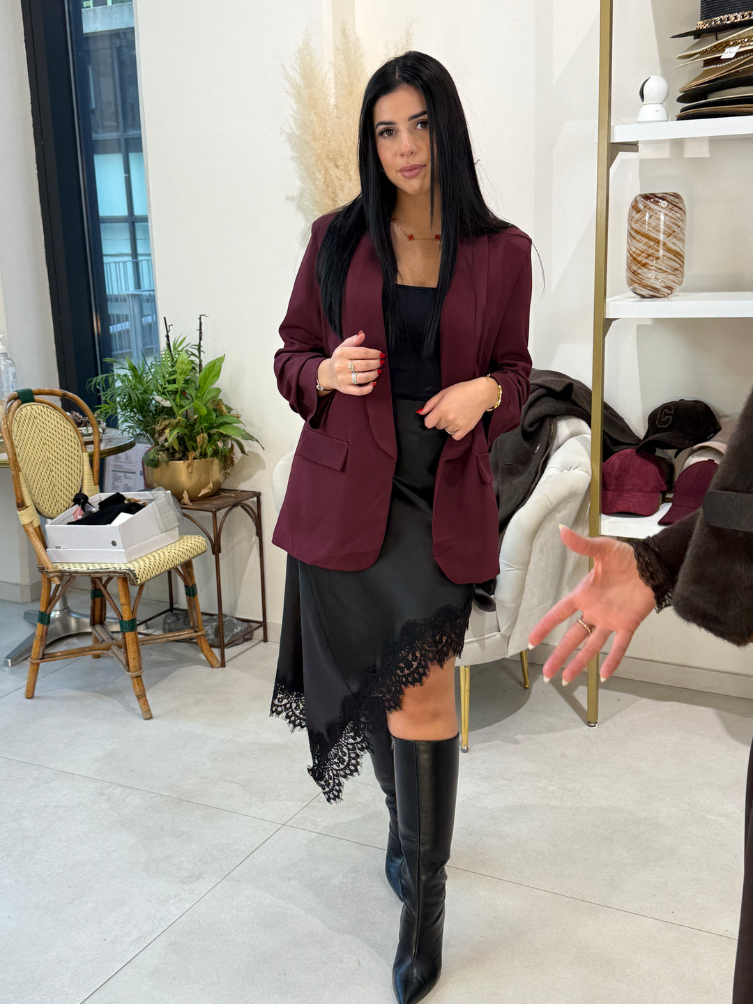 Jupe dentelle satin fluide 9958