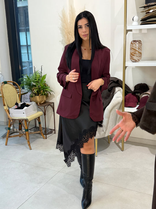 Jupe dentelle satin fluide 9958