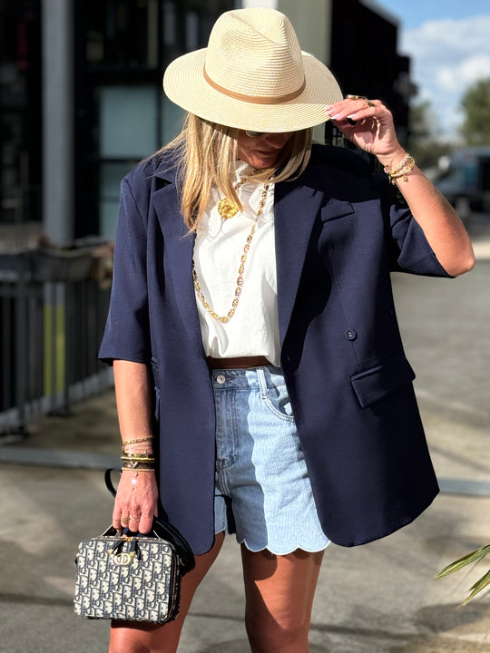 Blazer manches courtes Bleu marine Jucie