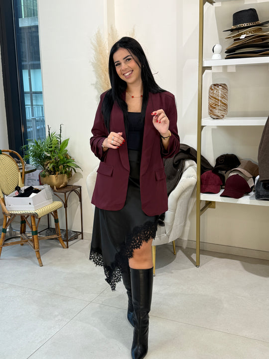 Jupe dentelle satin fluide 9958