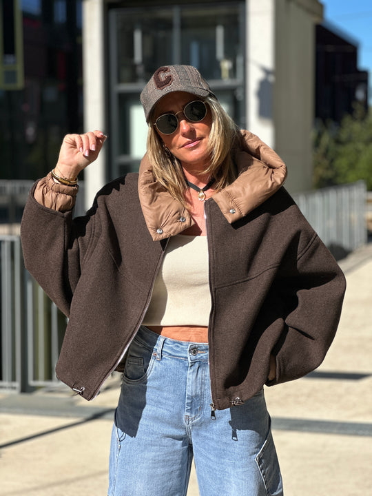 Bomber lainer capuche Choco OX9085