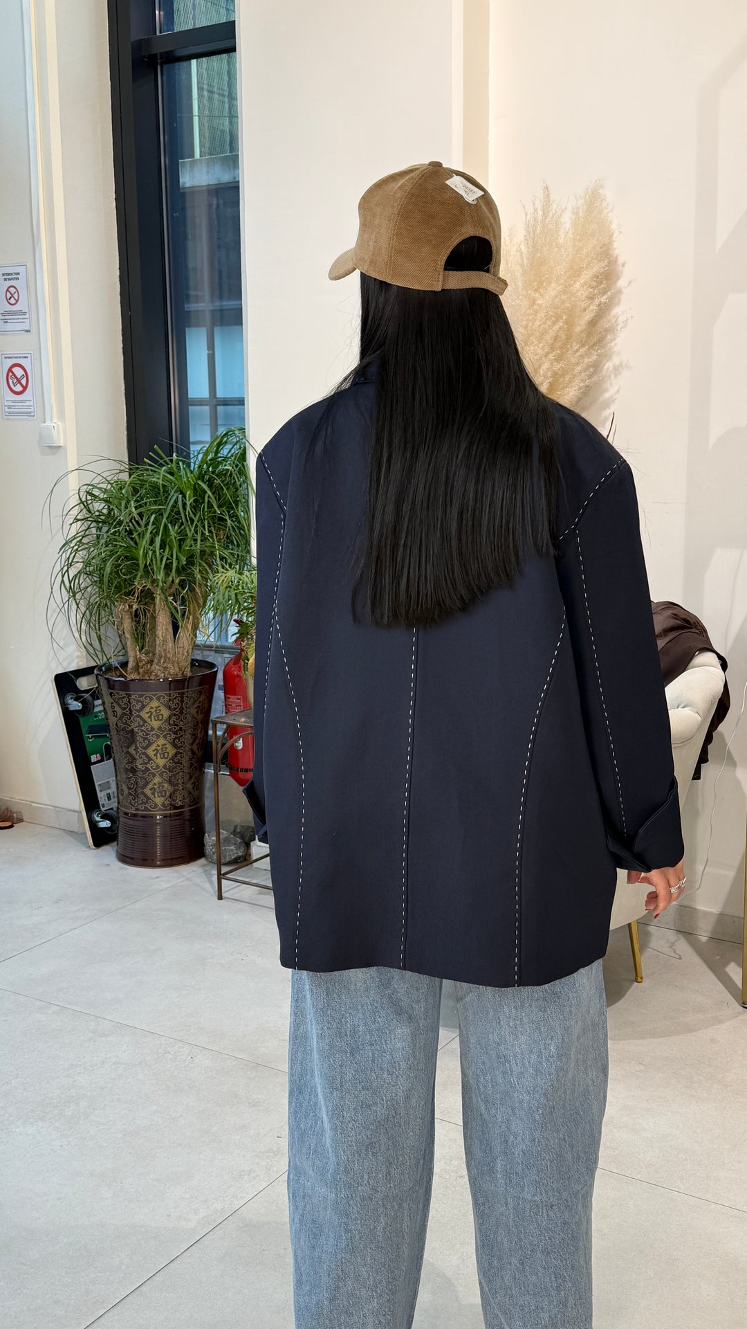 Blazer couture  bleu marine 11533V