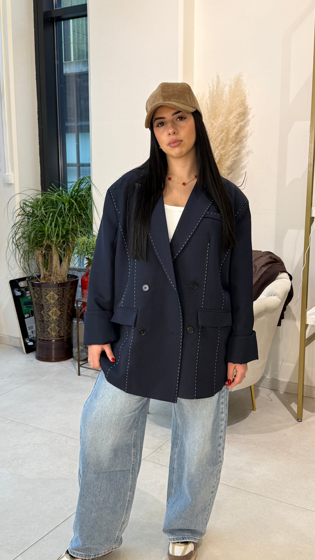 Blazer couture  bleu marine 11533V