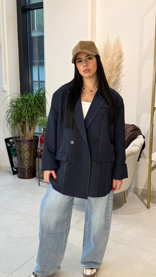 Blazer couture  bleu marine 11533V