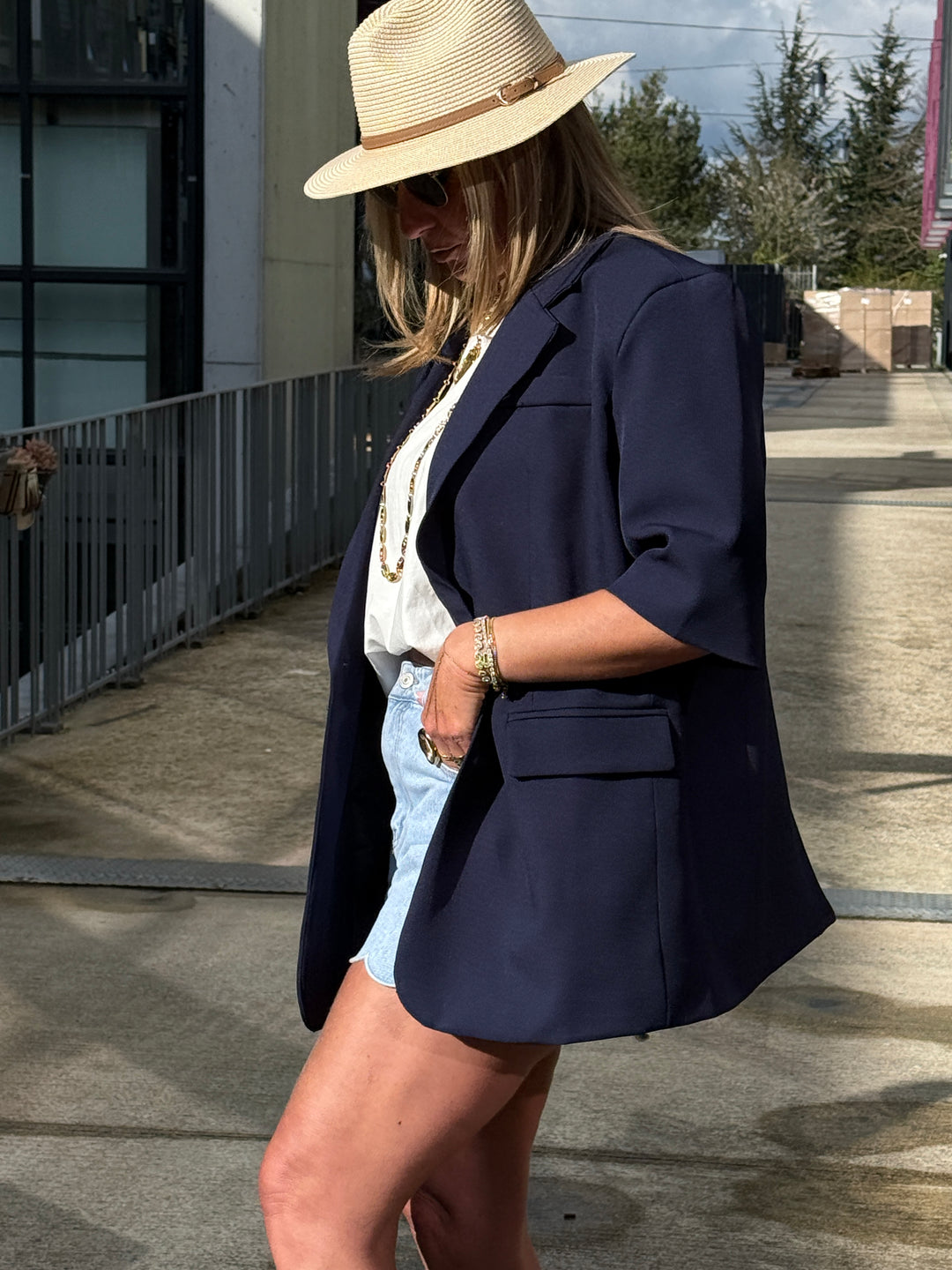 Blazer manches courtes Bleu marine Jucie