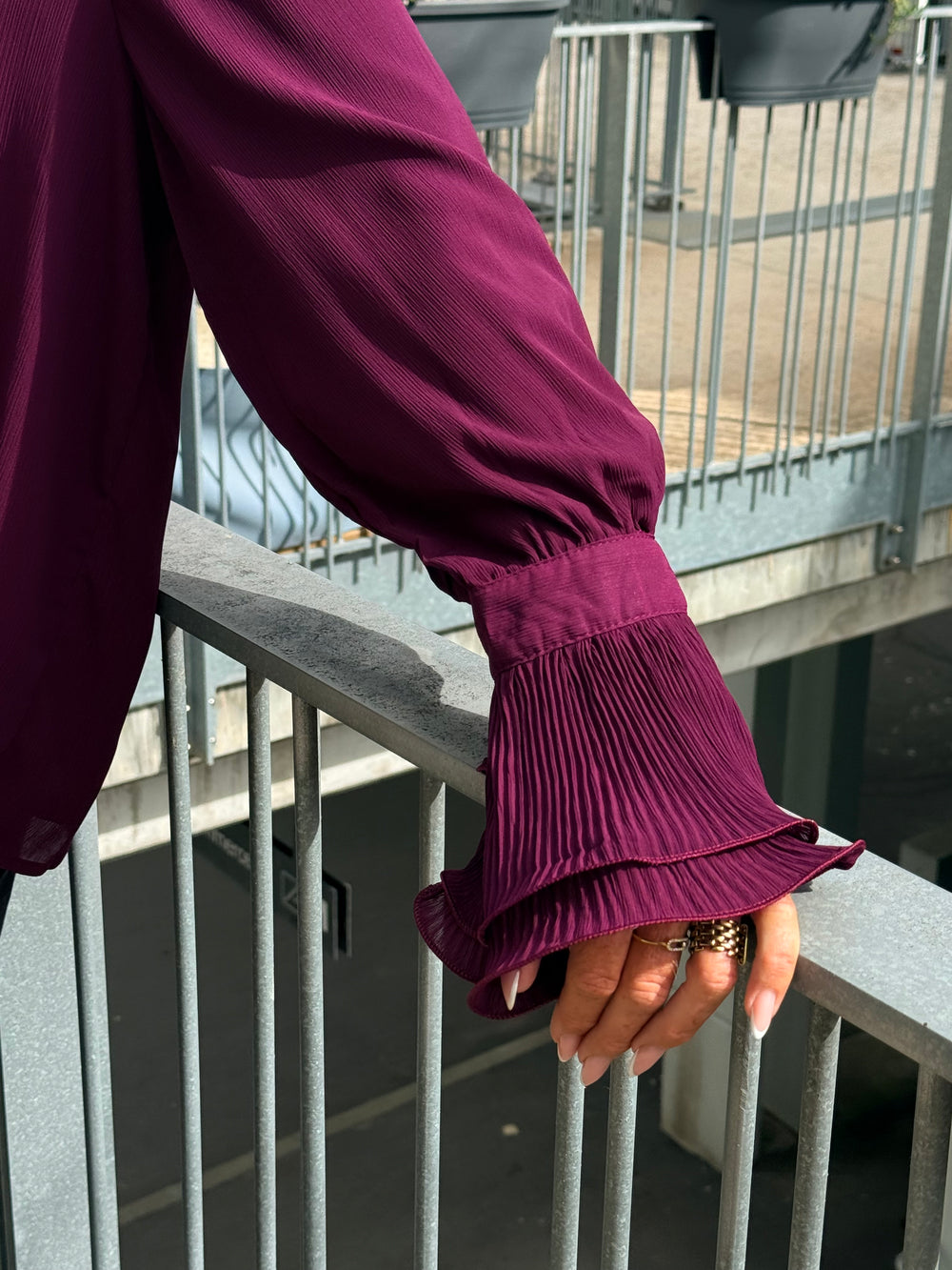 Chemise bohème manches volants Prune PF615