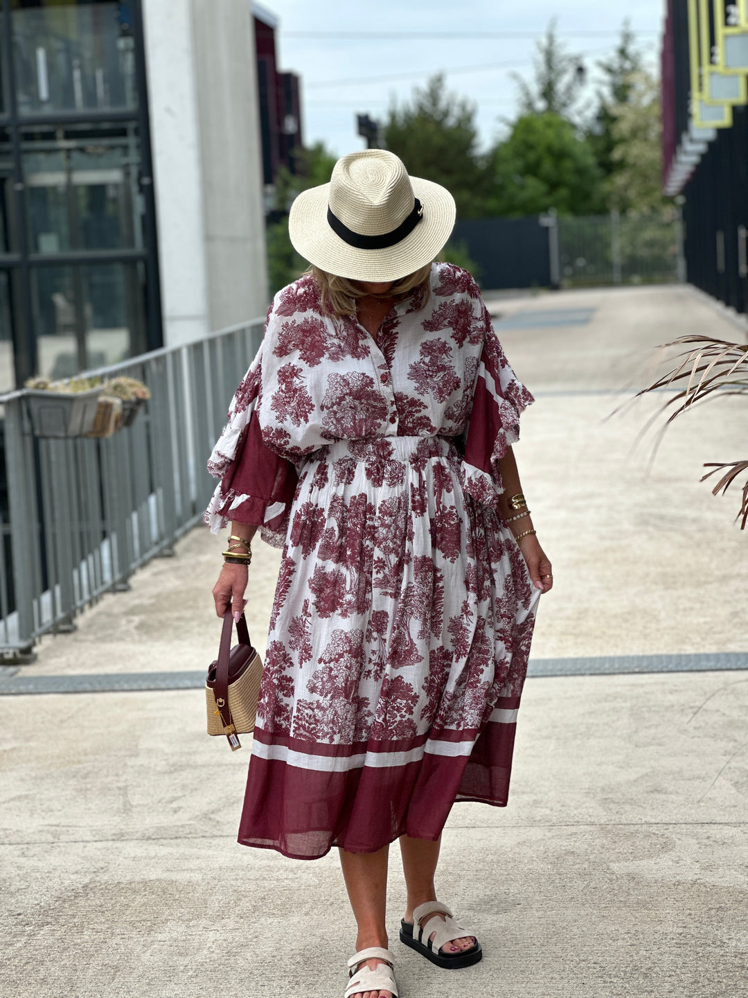 Jupe bordeaux imprimee 84526
