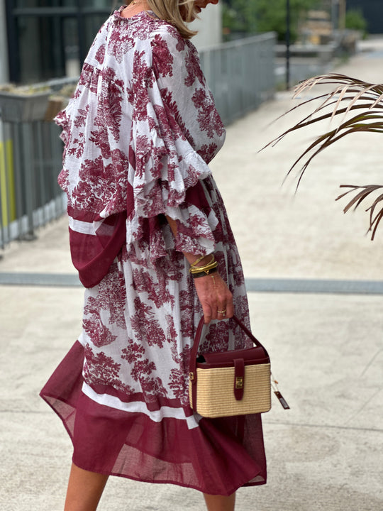 Jupe bordeaux imprimee 84526