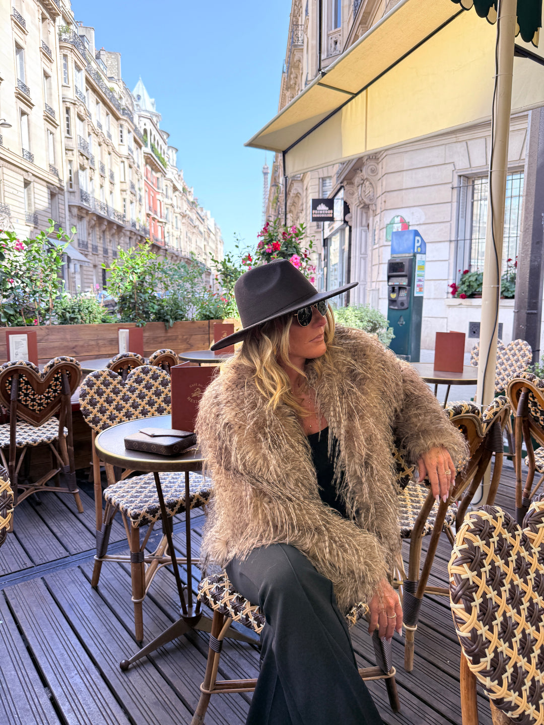 Manteau fourrure poils