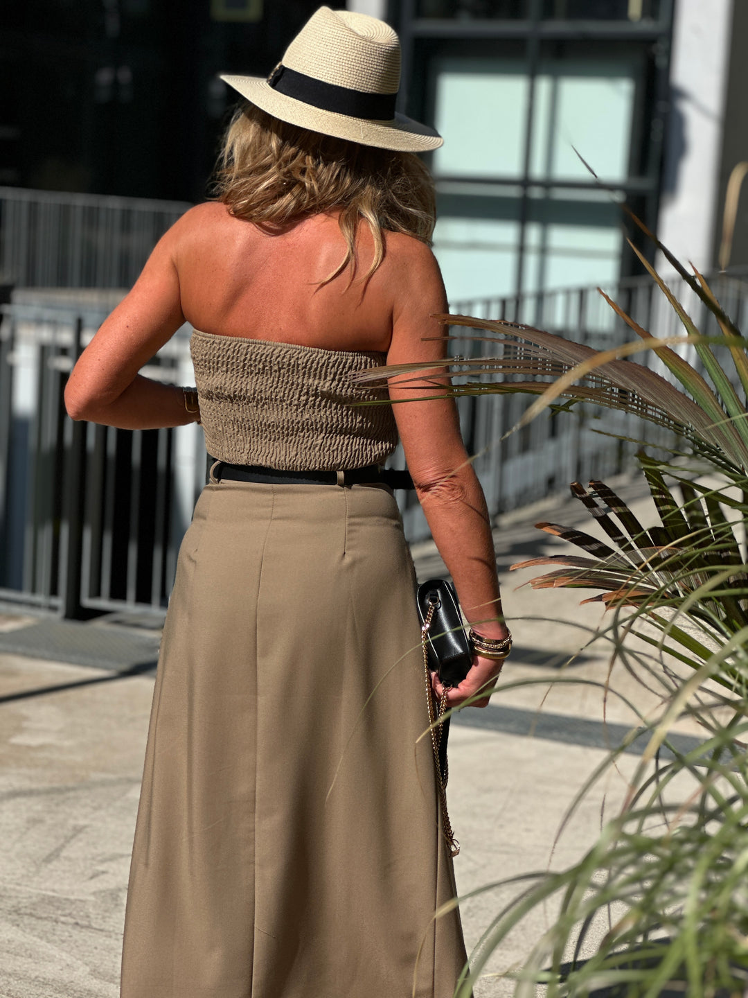 Ensemble bustier jupe taupe EC2375