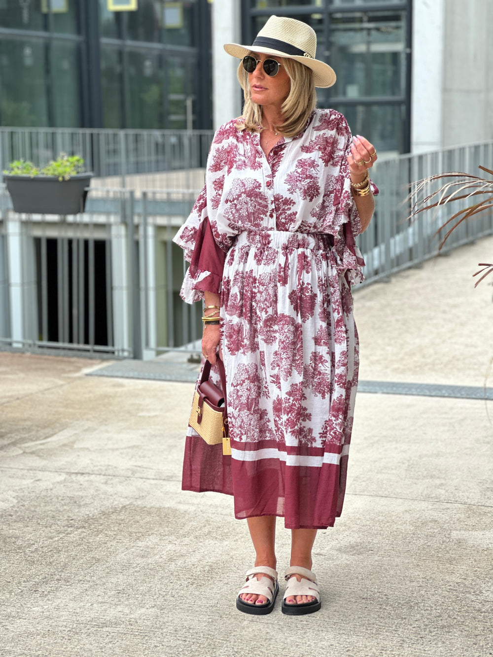 Jupe bordeaux imprimee 84526