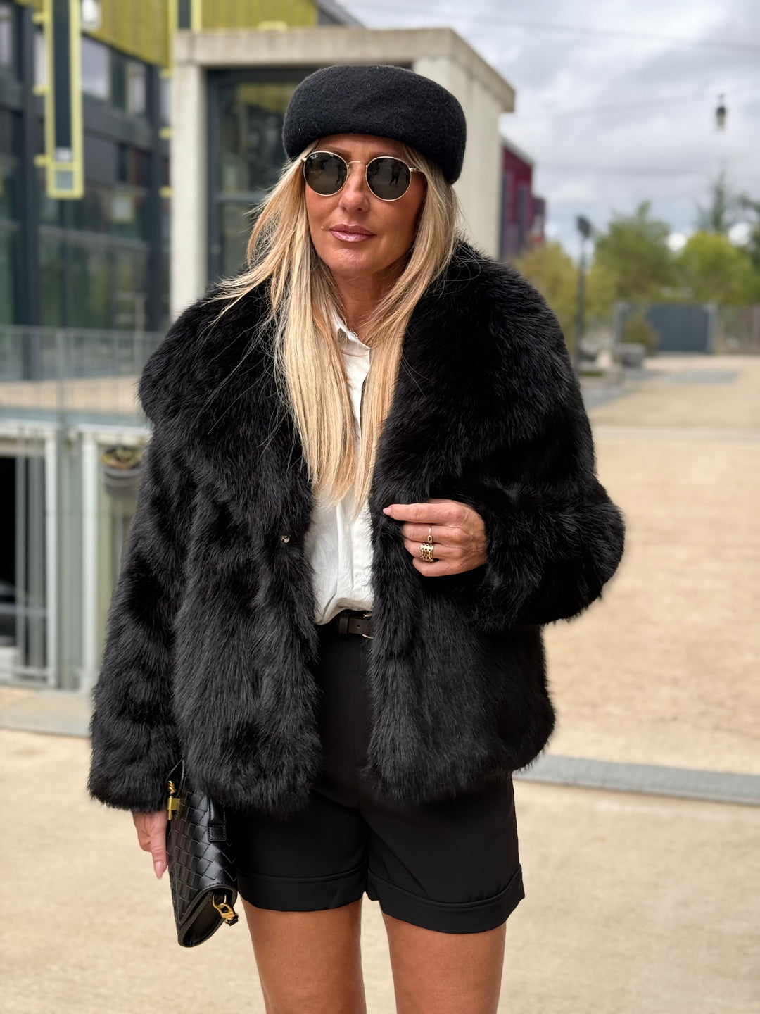 Manteau fourrure 88273 Noir