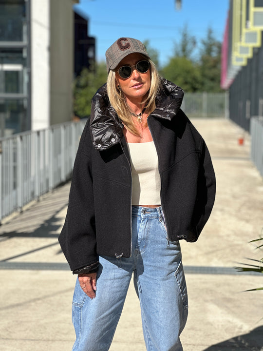 Bomber lainer capuche Noir OX9085
