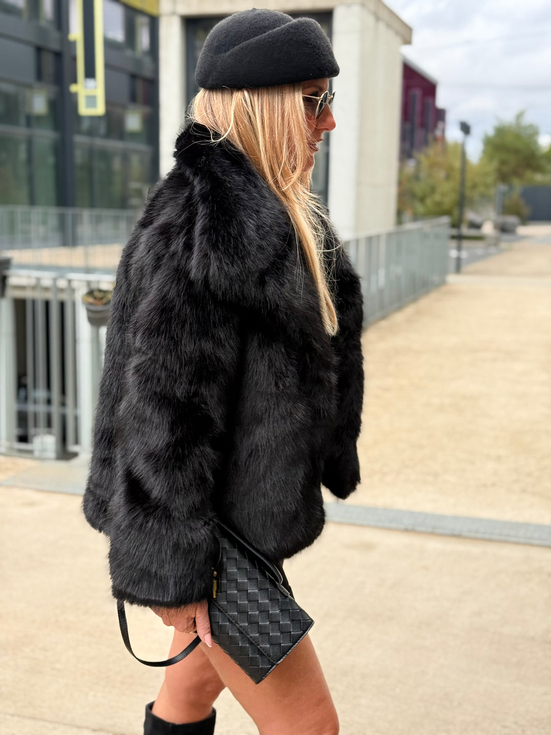 Manteau fourrure 88273 Noir