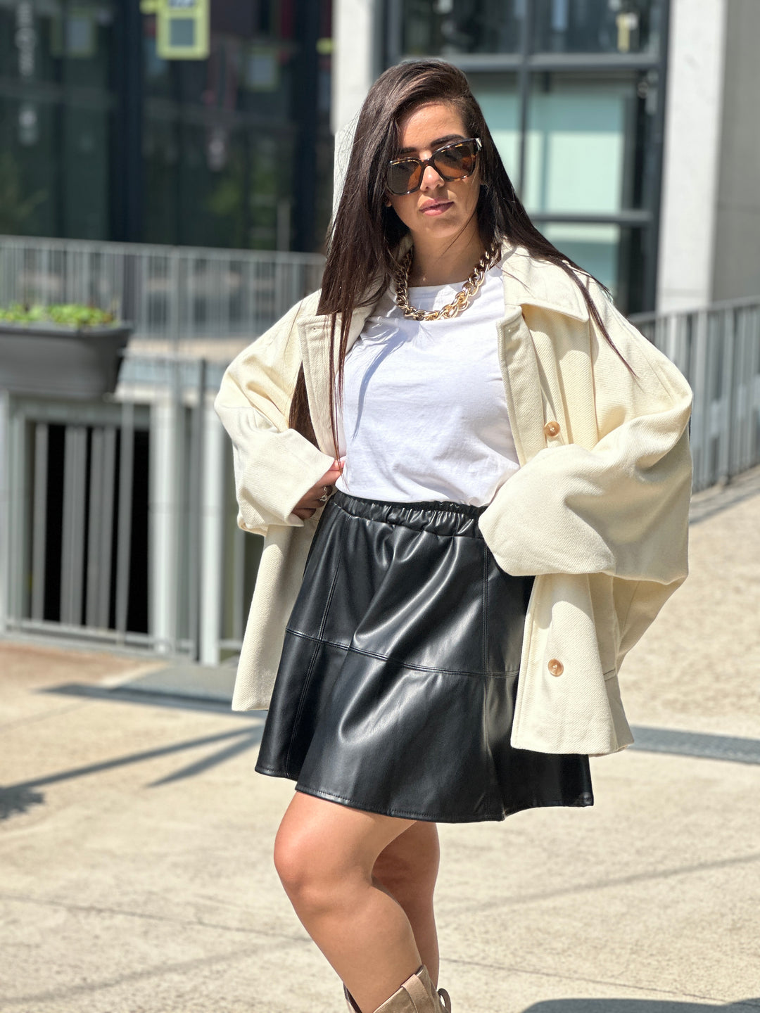 Manteau manches chauve souris écru 2336