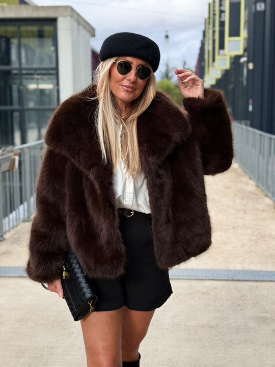 Manteau fourrure 88273 choco