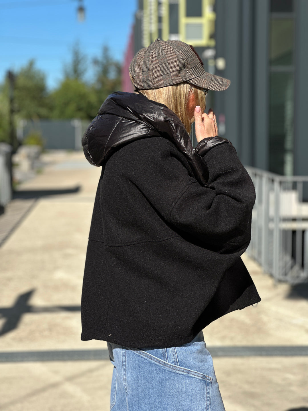 Bomber lainer capuche Noir OX9085
