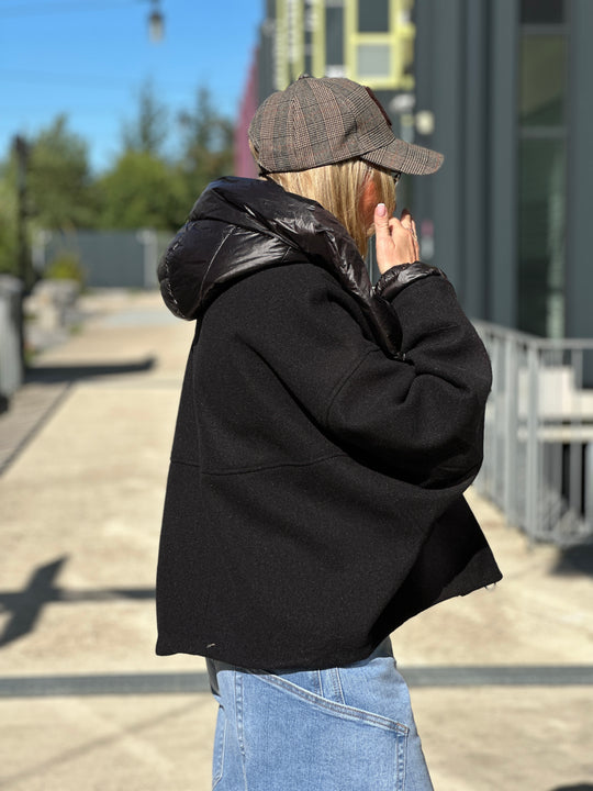 Bomber lainer capuche Noir OX9085