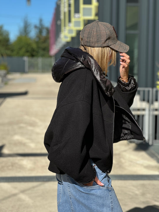 Bomber lainer capuche Noir OX9085