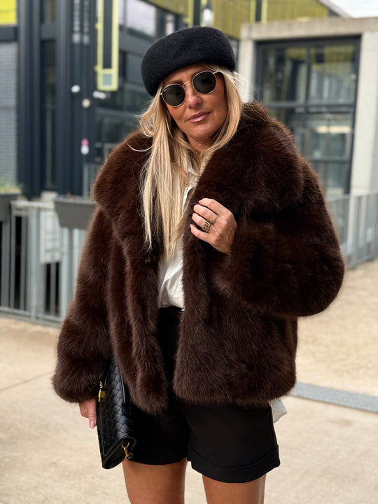 Manteau fourrure 88273 choco