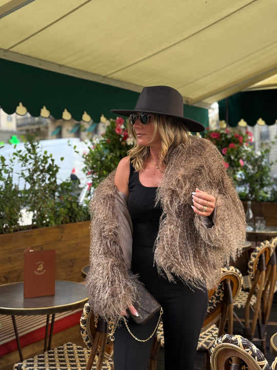 Manteau fourrure poils