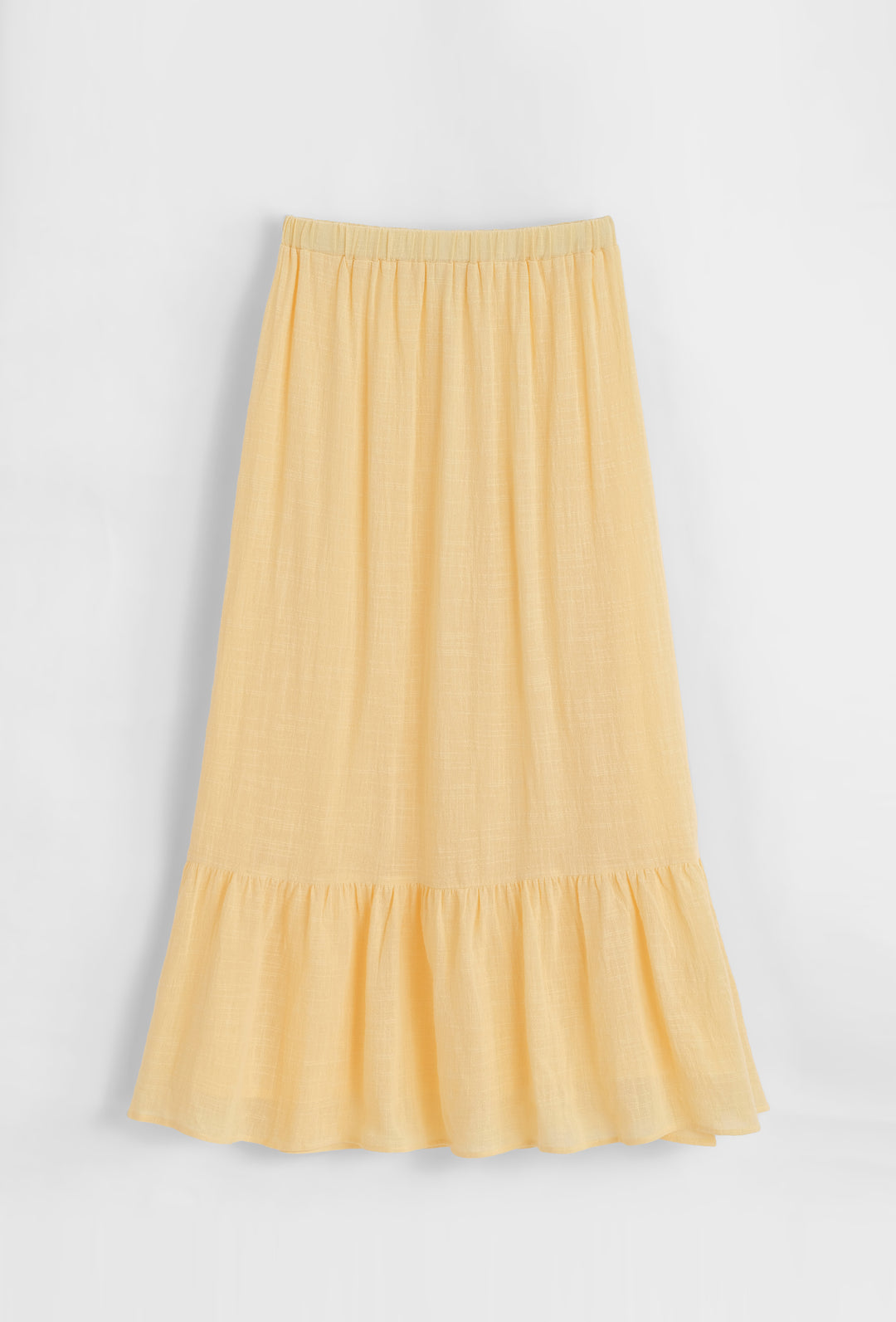 Ensemble Jaune haut épaules dénudées + jupe longue 9376