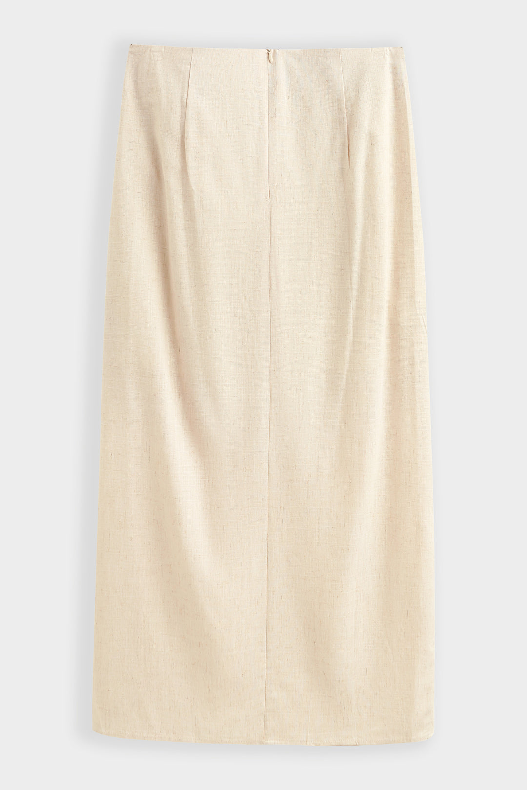 Ensemble lin top + jupe fente à perles beige 9528 (taille petit)